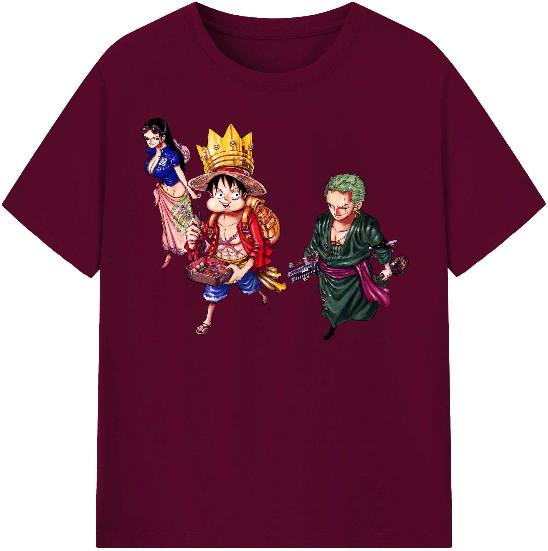 ワンピース モンキー・D・ルフィ ONE PIECE Monkey D. Luffy レディースカジュアルプリントTシャツ（綿100％）